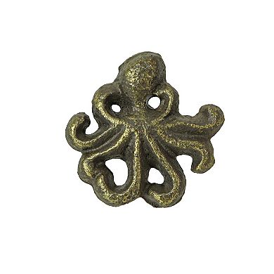 Bronze Cast Iron Octopus Drawer Pull Decorative Cabinet Knob Nautical Set of 6