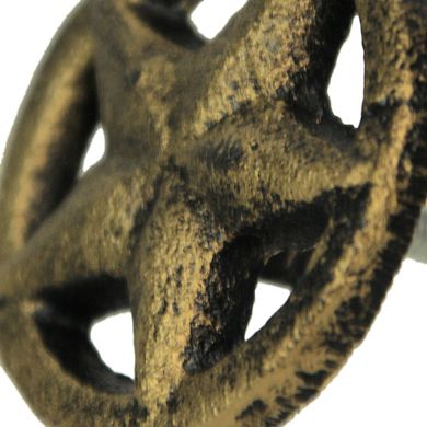 Set of 12 Antique Gold Western Star Cast Iron Knobs - 2" - Drawer Pulls