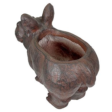 Brown 17" Hippo MGO Planter, Durable Weatherproof Magnesium - Indoor/Outdoor