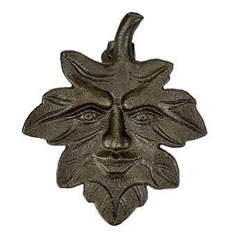Bronze Finish Cast Iron Leaf Face Door Knocker - Artistic Entry Decor