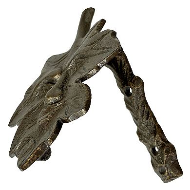 Bronze Finish Cast Iron Leaf Face Door Knocker - Artistic Entry Decor
