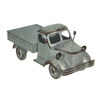 Distressed Galvanized Silver Truck Planter Rustic Decor for Gardens & Patios