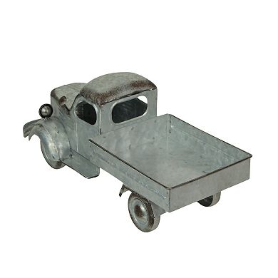 Distressed Galvanized Silver Truck Planter Rustic Decor for Gardens & Patios