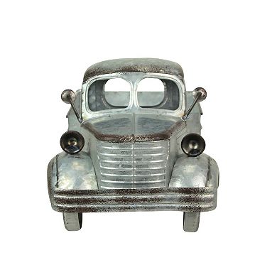 Distressed Galvanized Silver Truck Planter Rustic Decor for Gardens & Patios