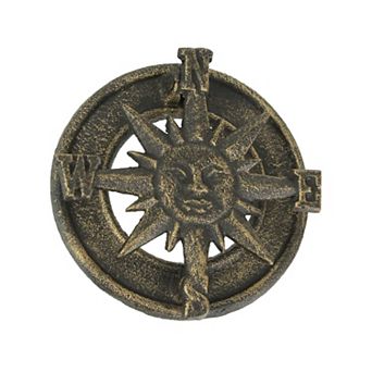 Bronze Cast Iron Decorative Sun Compass Rose Door Knocker Rustic Home Decor