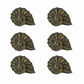 Bronze Cast Iron Nautilus Shell Drawer Pull Decorative Cabinet Knobs Set of 6