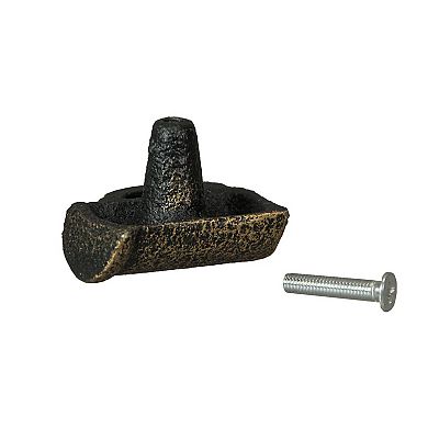 Antique Gold Finish Cast Iron Beer Mug Cabinet Knob Drawer Pulls Set of 6