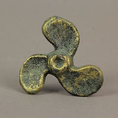 Set of 6 Verdigris Cast Iron Boat Propeller Cabinet Knob Nautical Drawer Pull