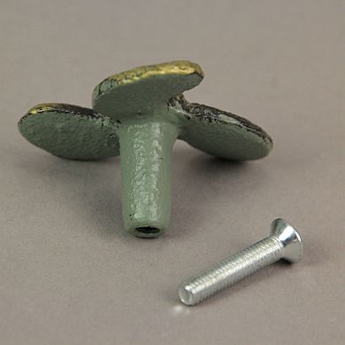 Set of 6 Verdigris Cast Iron Boat Propeller Cabinet Knob Nautical Drawer Pull