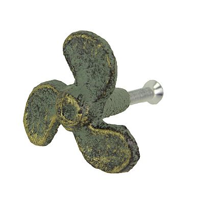 Set of 6 Verdigris Cast Iron Boat Propeller Cabinet Knob Nautical Drawer Pull