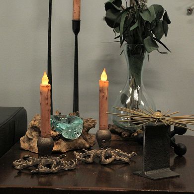 Set of 2 Octopus Candle Holders Antique Gold Finish Nautical Beach Accent