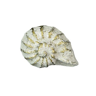 White Cast Iron Nautilus Shell Drawer Pull Decorative Cabinet Knob Set of 6