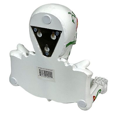 Smelly Skelly White Day of the Dead Sugar Skull Toilet Tissue Holder
