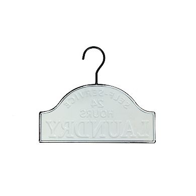 24 Hour Self Service Laundry Vintage Look Hand Painted Metal Sign Wall Hanging