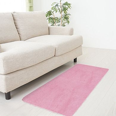 Fluffy Shaggy Bedroom Rug 4x2.6ft Anti-Skid Area Carpet for Nursery, Bedroom & Living Room