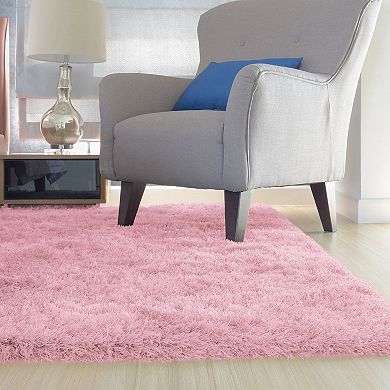 Fluffy Shaggy Bedroom Rug 4x2.6ft Anti-Skid Area Carpet for Nursery, Bedroom & Living Room