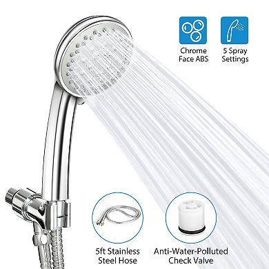 iMounTEK Handheld Shower Head Stainless High Pressure With 5 Spray Settings