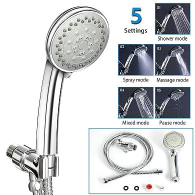 iMounTEK Handheld Shower Head Stainless High Pressure With 5 Spray Settings