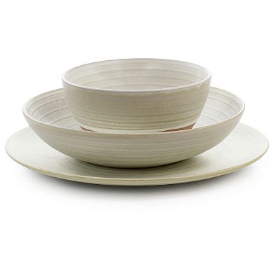 12 Piece Round Earthenware Dinnerware Set