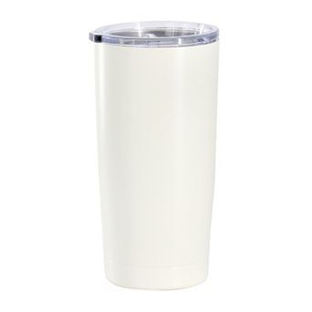 18oz Stainless Steel Thermal Tumbler with Acrylic Lid in Cream