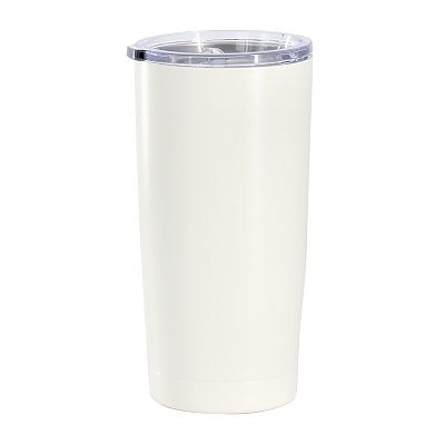 18oz Stainless Steel Thermal Tumbler with Acrylic Lid in Cream - Off-White