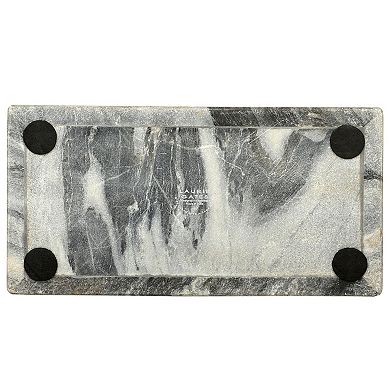 Laurie Gates California Designs Grey Marble and Acacia Wood Salad Server Holder