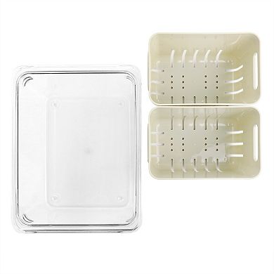 4 Piece Mini Basket Fresh Keeper Container Set