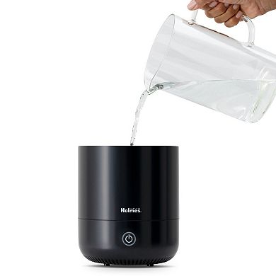 Holmes Ultrasonic 0.36 Gallon Cool Mist Top Fill Antimicrobial Humidifier in Black