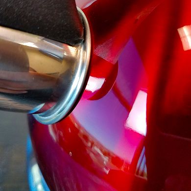 2.2 Quart Stainless Steel Whistling Tea Kettle in Red with Nylon Handle