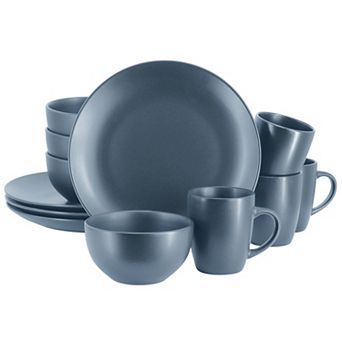 12 pc Round Stoneware Dinnerware Set