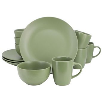 12 pc Round Stoneware Dinnerware Set
