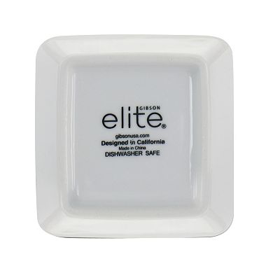 4 Piece Fine Ceramic Tidbit Dish Set with Acacia Wood Base