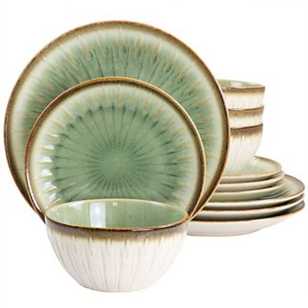 12 pc Stoneware Dinnerware Set