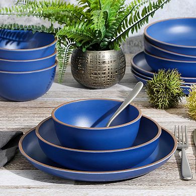 12 Piece Double Bowl Malemine Dinnerware Set
