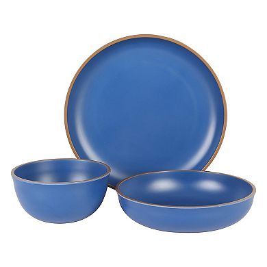 12 Piece Double Bowl Malemine Dinnerware Set
