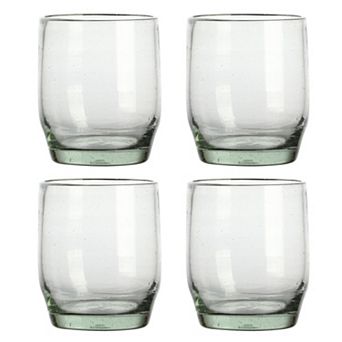 4 pc 8.2 Ounce Clear Glass Spanish Double Old Fashion Set