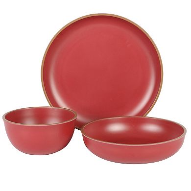 12 Piece Double Bowl Malemine Dinnerware Set