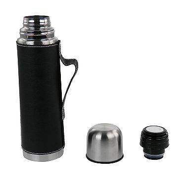 23oz Stainless Steel Thermal Travel Bottle in Leatherette