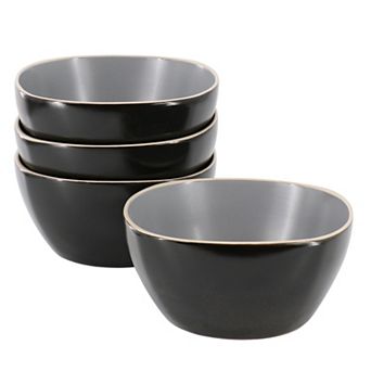 Hometrends Soho Lounge 4 pc 6 Inch Stoneware Bowl Set in Grey
