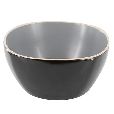 Hometrends Soho Lounge 4 Piece 6 Inch Stoneware Bowl Set in Grey