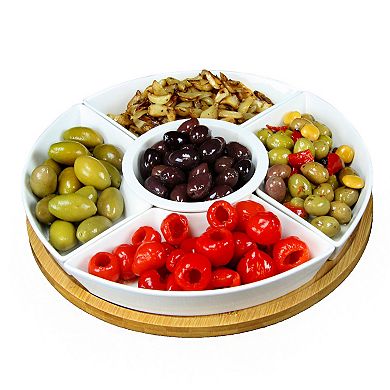 Elama Signature 12 1/4 Inch 6-Piece Lazy Susan Appetizer Server Set