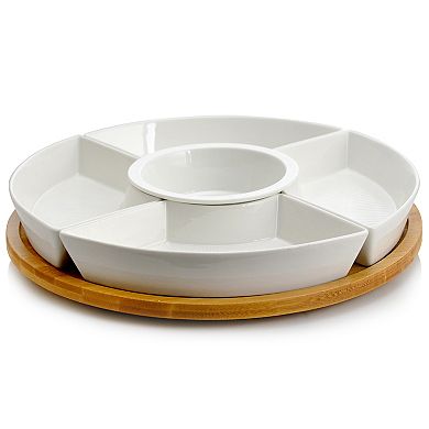 Elama Signature 12 1/4 Inch 6-Piece Lazy Susan Appetizer Server Set