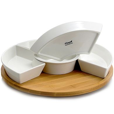 Elama Signature 12 1/4 Inch 6-Piece Lazy Susan Appetizer Server Set
