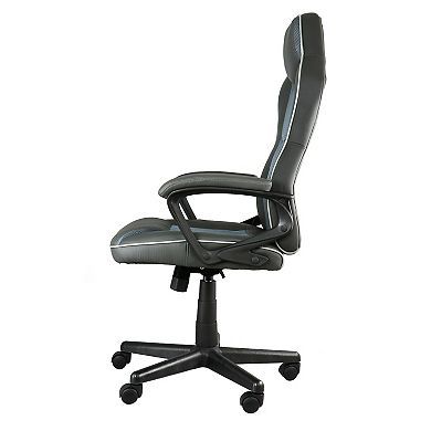 Elama High Back Faux Leather Adjustable Office Chair in Black
