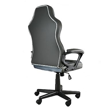 Elama High Back Faux Leather Adjustable Office Chair in Black