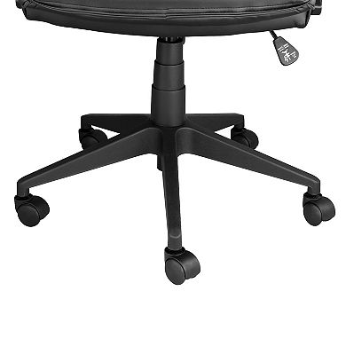 Elama High Back Adjustable Faux Leather Office Chair in Gray and Black