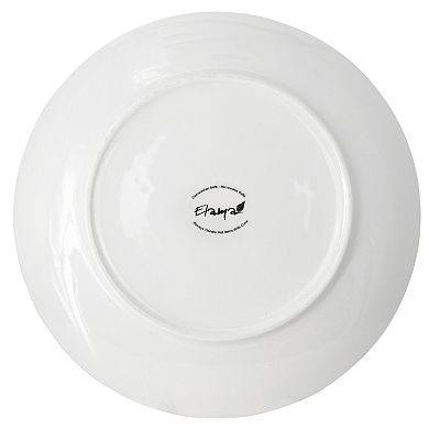 Elama Porcelain 12 Piece Large Round Dinner Plate Set in White