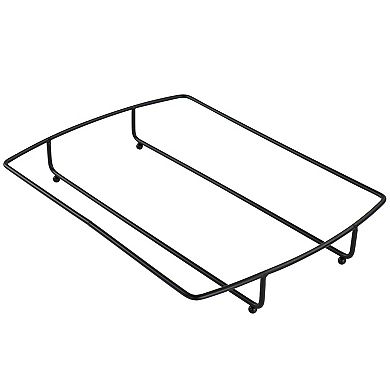 4 Piece Stoneware Tidbit Dish with Metal Rack Serving Set in White