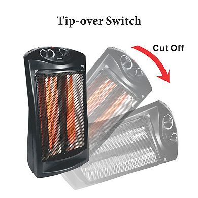 Optimus Fan Forced Tower Quartz Heater with Thermostat