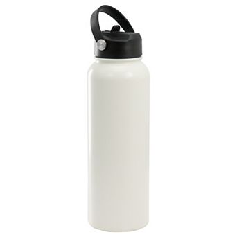 38oz Stainless Steel Thermal Bottle with Lid in Cream